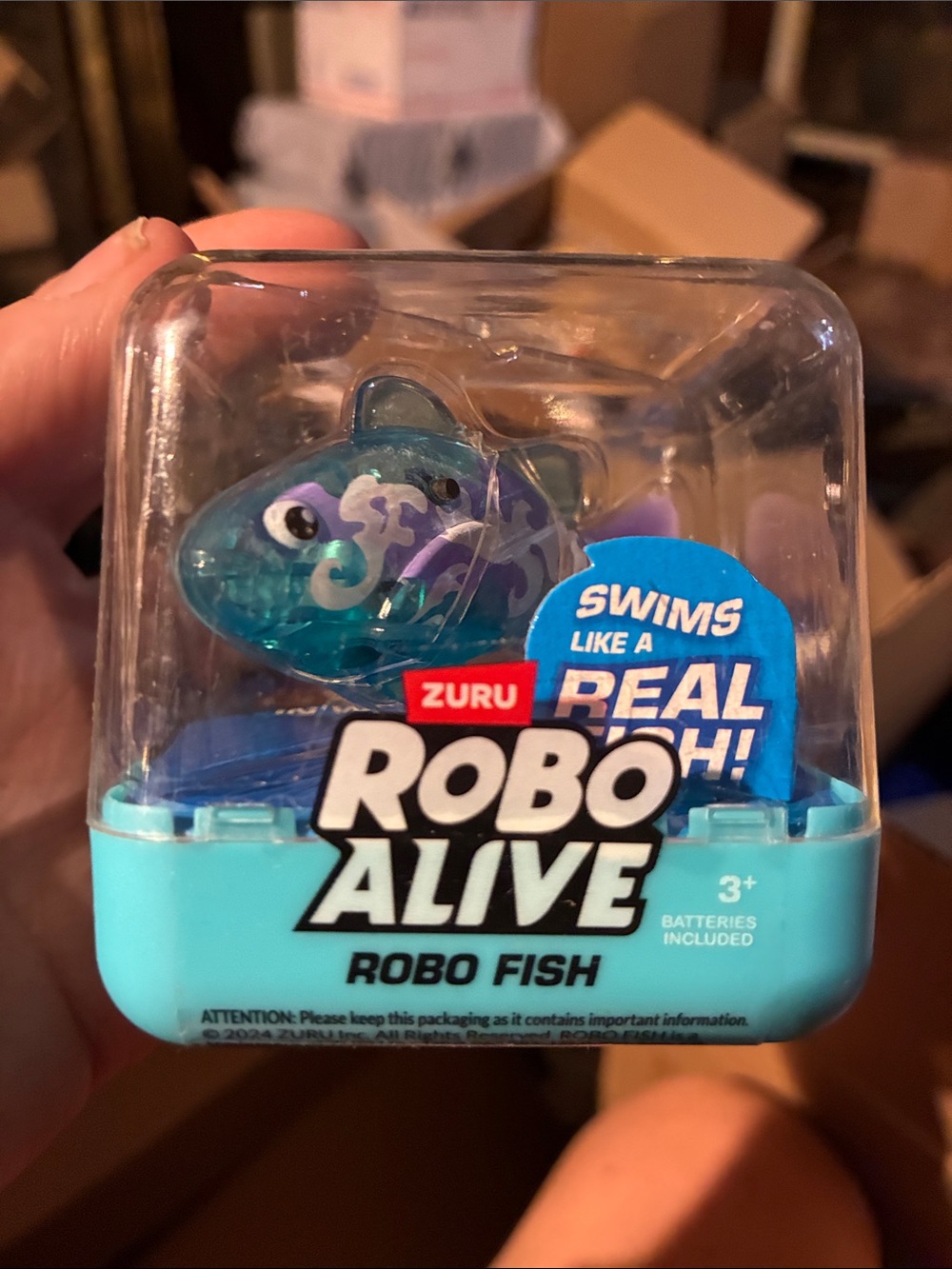 Zuru Robo Alive Robo Fish — Teal Clear Swim Toy